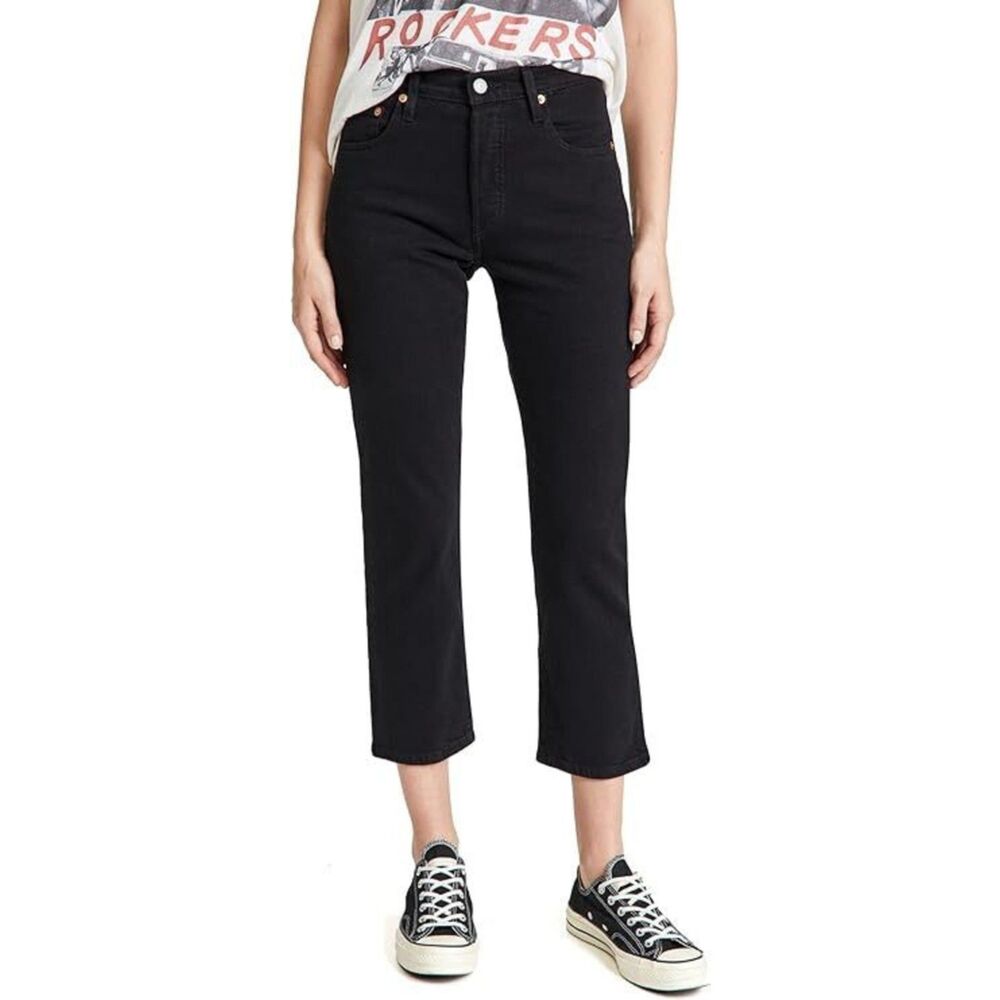 Levi's Women's Premium 501 Crop Jeans, Black Sprout, 25/28